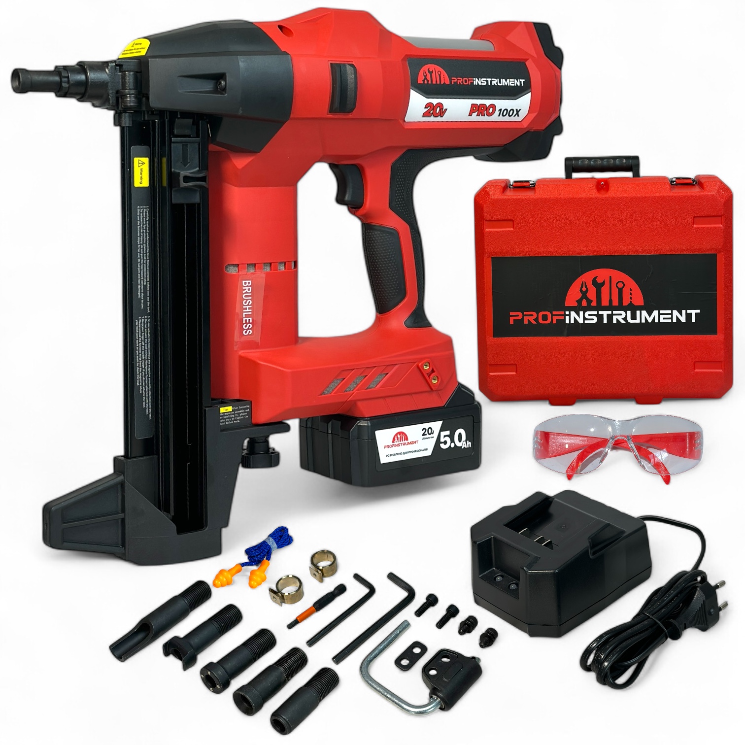 Монтажный аккумуляторный пистолет для гвоздей по бетону Profinstrument Pro-100X - фото 1 Монтажный аккумуляторный пистолет для гвоздей по бетону Profinstrument Pro-100X - фото 1