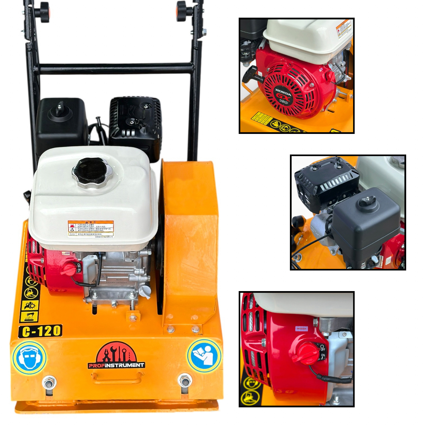 Бензиновая виброплита Profinstrument C-120 (Honda GX-160, 6,5 л.с.) - фото 3 Бензиновая виброплита Profinstrument C-120 (Honda GX-160, 6,5 л.с.) - фото 3