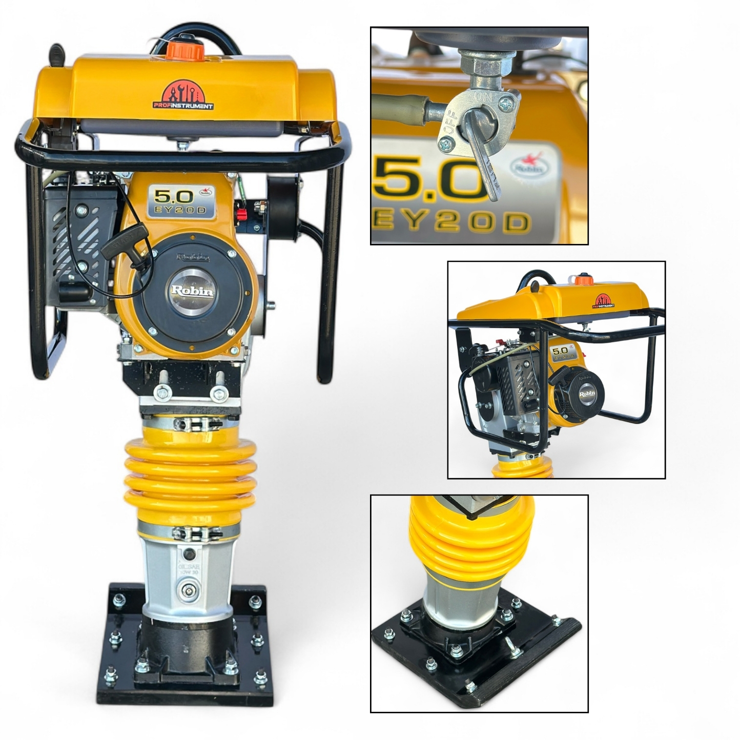 Вибротрамбовка бензиновая (Вибронога) Profinstrument HCR-125 (ROBIN EY20 5 л.с. / 3,6кВт) - фото 3 Вибротрамбовка бензиновая (Вибронога) Profinstrument HCR-125 (ROBIN EY20 5 л.с. / 3,6кВт) - фото 3