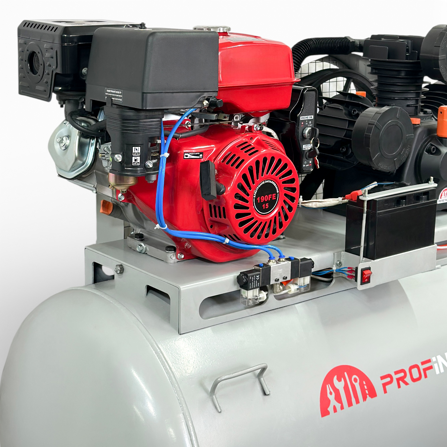 Компресор бензиновий Profinstrument MT-90 (1200л/хв 15 к.с) Промисловий компресор - фото 4 Компресор бензиновий Profinstrument MT-90 (1200л/хв 15 к.с) Промисловий компресор - фото 4