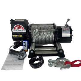 Автомобильная лебедка Profinstrument 17000Lbs (7800кг 24 V) Электрическая автолебедка на эвакуатор, лафет, джип